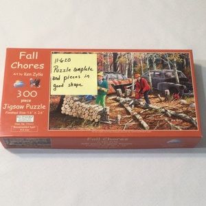 300 Piece Jigsaw Puzzle Fall Chores by Ken Zylla